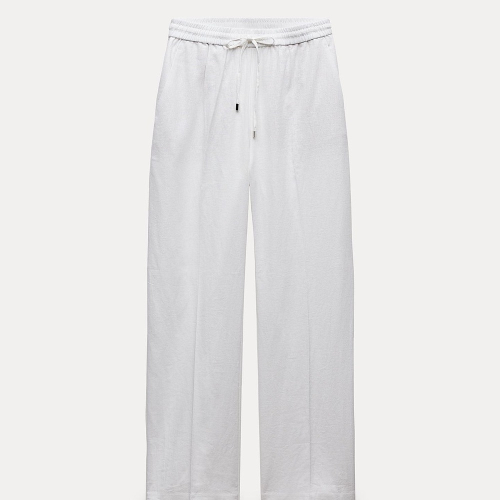 Zara White Wide-Leg Pants